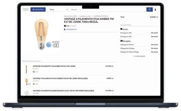 Detail of the new group's product page