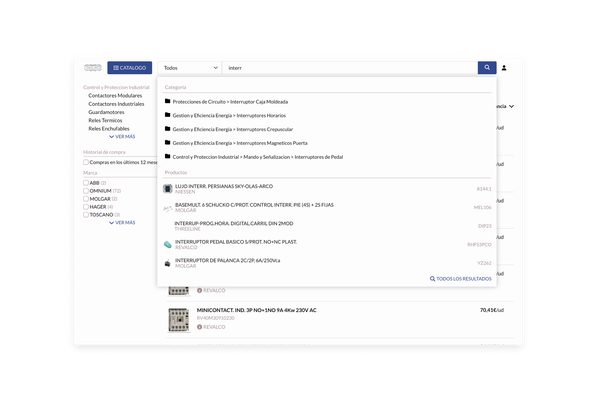 search screen of the new group e-commerce