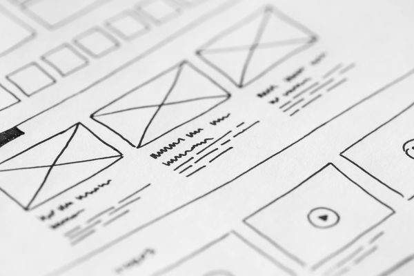 hand-drawn lofi mockups