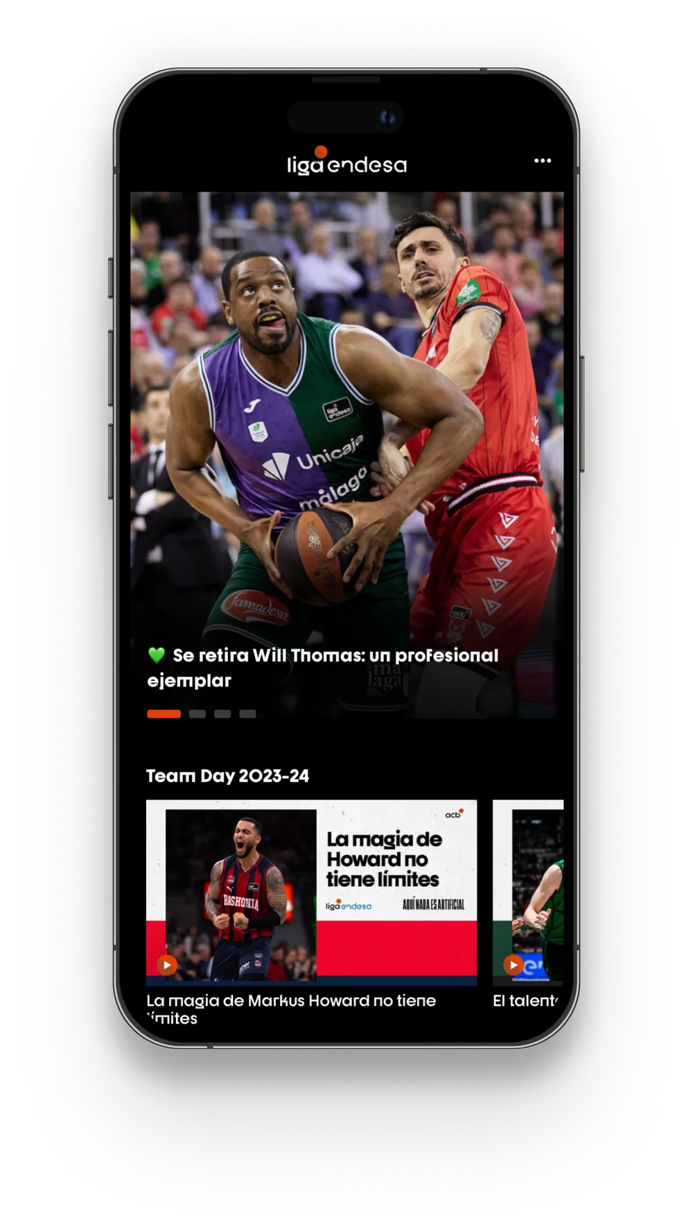 pantalla de portada de app acb