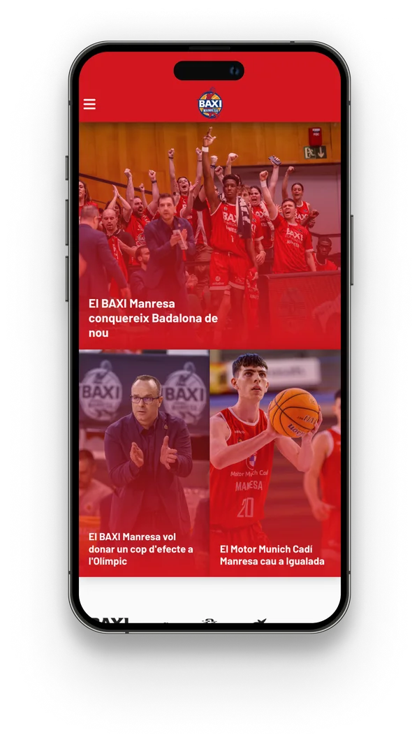 pantalla de portada de la web de basquet manresa