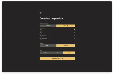 Glashh: creació d'una partida amb aposta