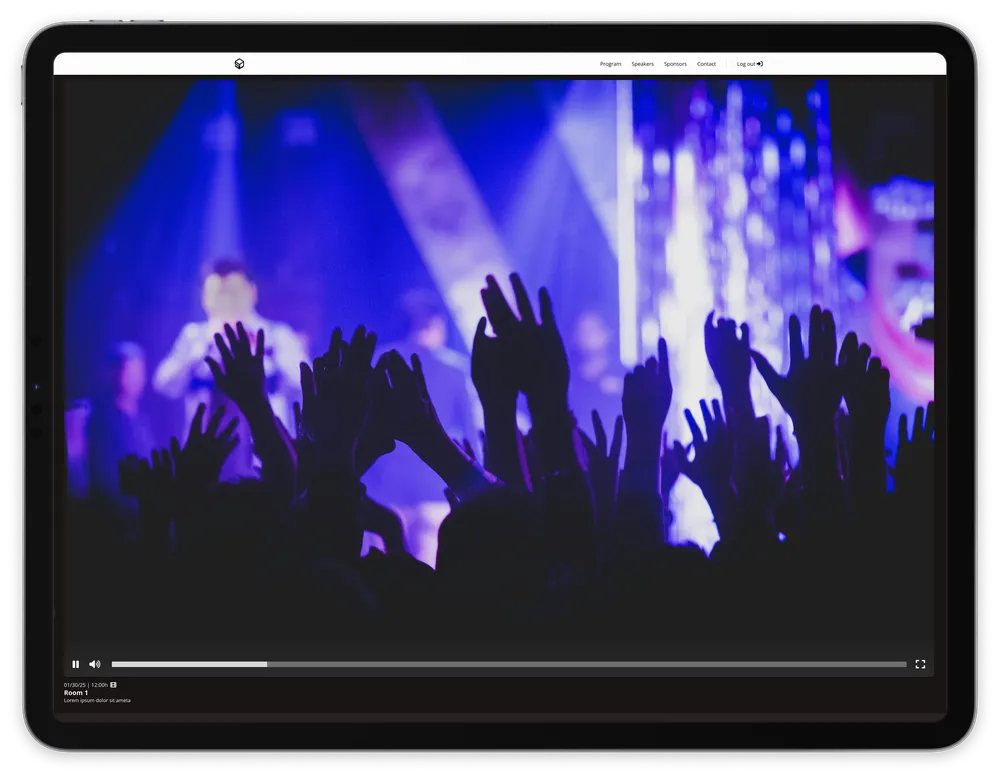 pantalla de reproducción de video de Square One Media Hub