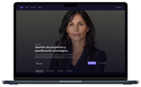 Magistral: ficha de un curso en el portátil