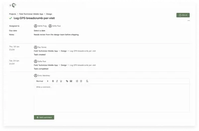 Merkandoo: detall d'una tasca amb el seu historial