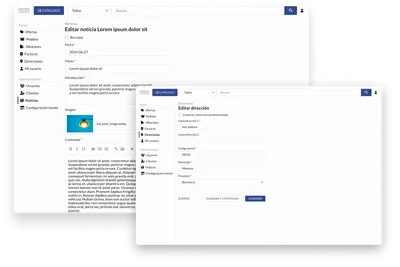 panel de administración de la tienda online de Nou Grup