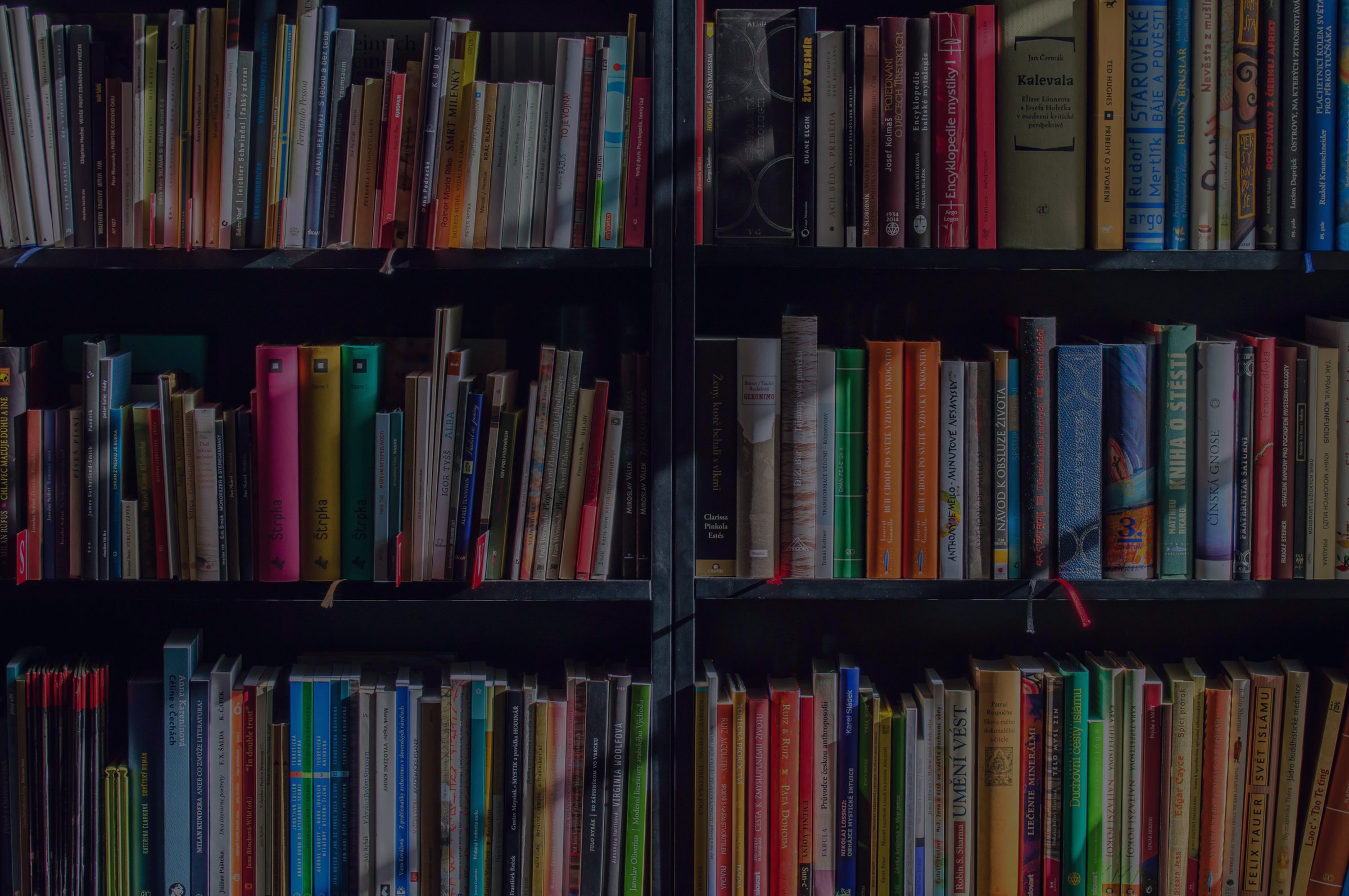 libreria con libros de distintos colores