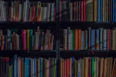 bookcase with books of different colors