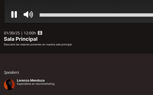 detalle de interfaz de reproductor de Square One Media Hub