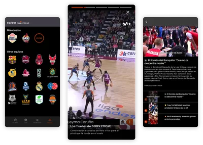 diverses pantalles secundàries de l'app d'acb